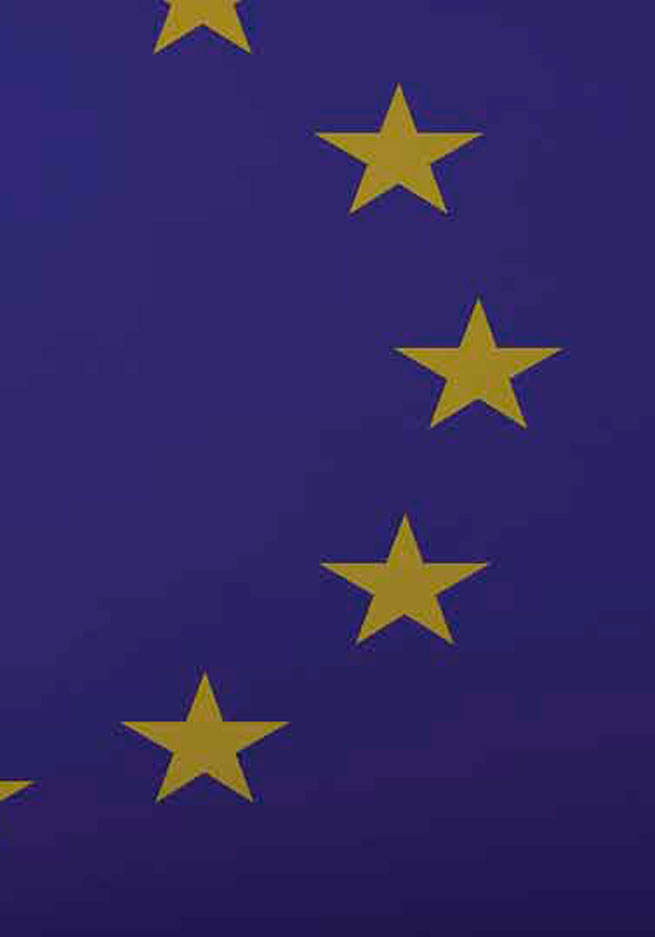 stelle su campo blu come la bandiera europea realizzata in resina